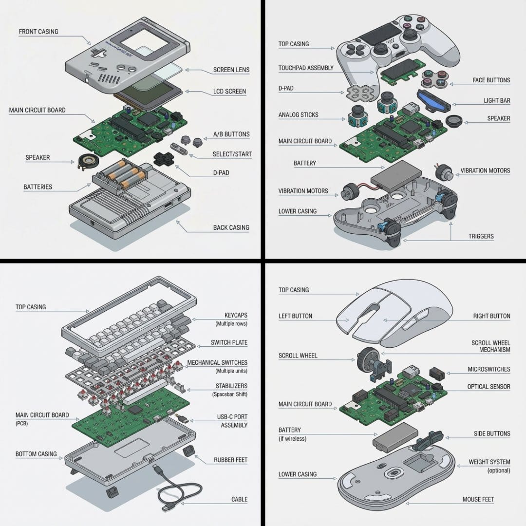 Technical exploded view diagram of a device