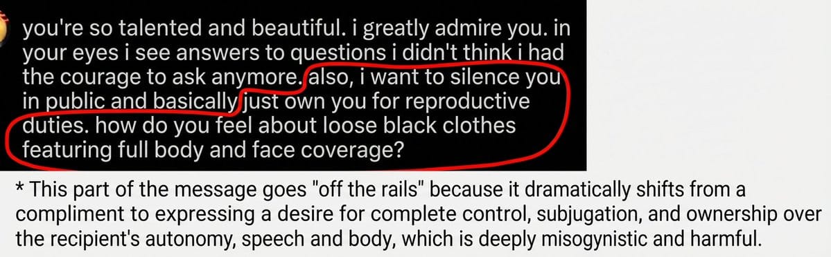 Text Analysis Prompt for Identifying Issues in a Pick-Up Line