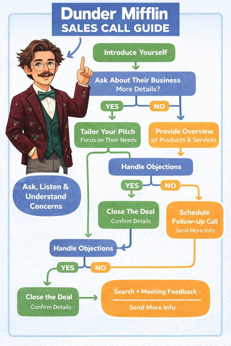 The Office Inspired Sales Flow Chart Infographic