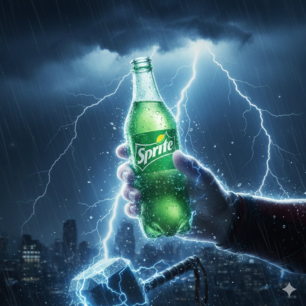 Thor Holding Sprite Bottle Prompt