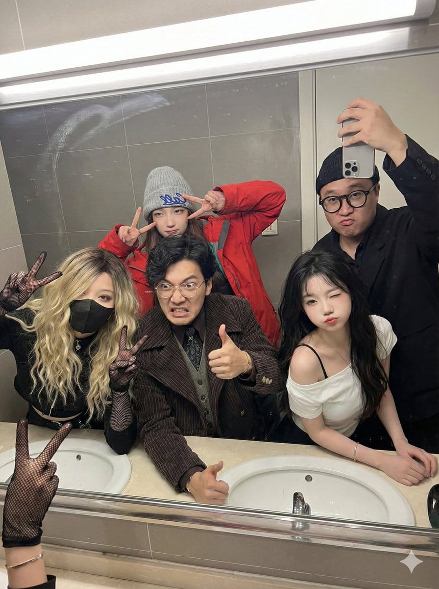 Top-Down Group Photo Composition Test