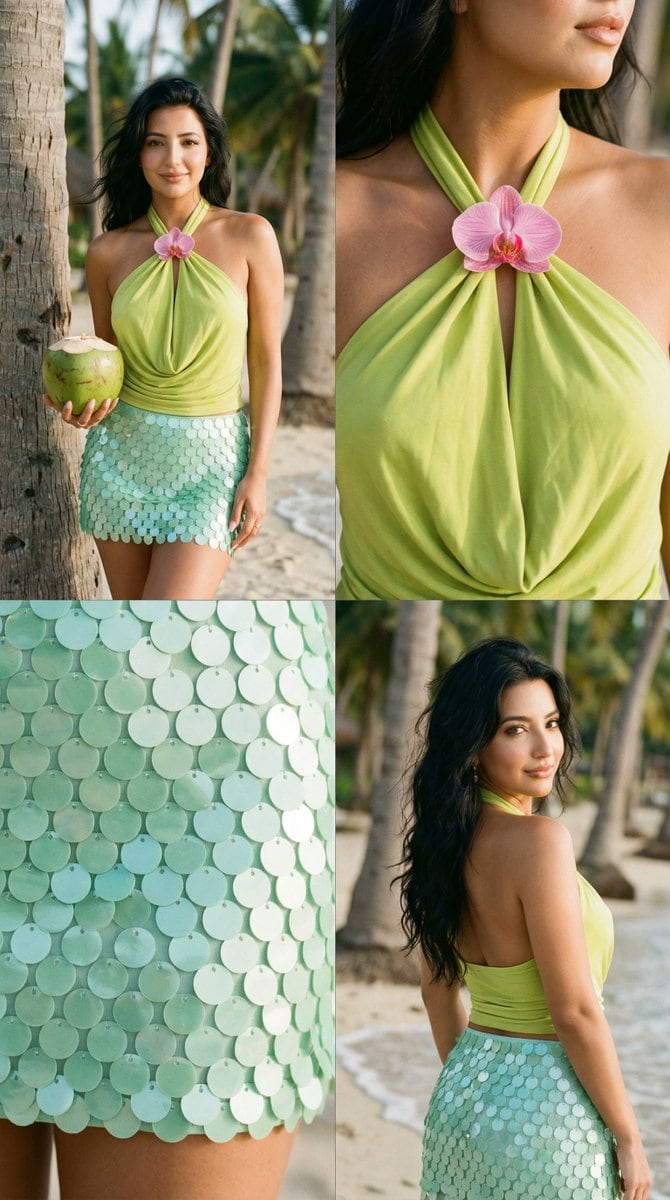 Tropical Fashion Editorial Collage Prompt