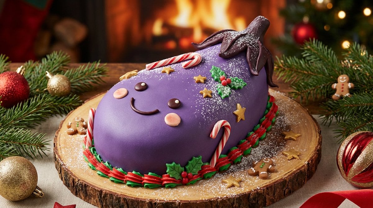 Turn a reference image into a realistic Christmas cake