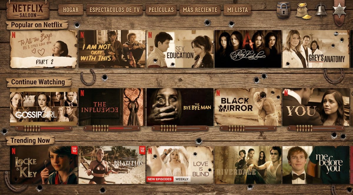 Turn Netflix screen into a western version