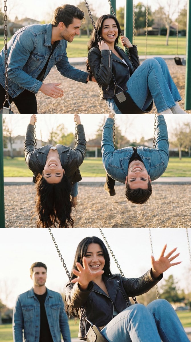 Ultra-Photorealistic Cinematic Couple Triptych Storyboard