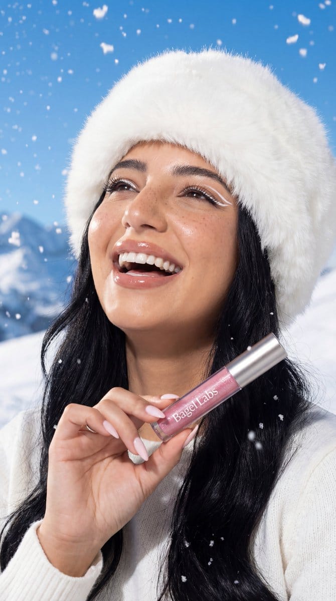 Ultra-Photorealistic Winter Beauty Ad Product Replacement