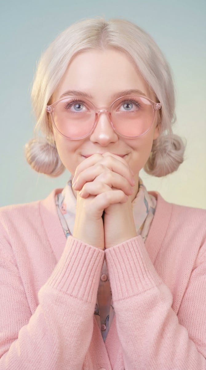 Ultra-Professional Portrait with 'Praying Hands' Motif