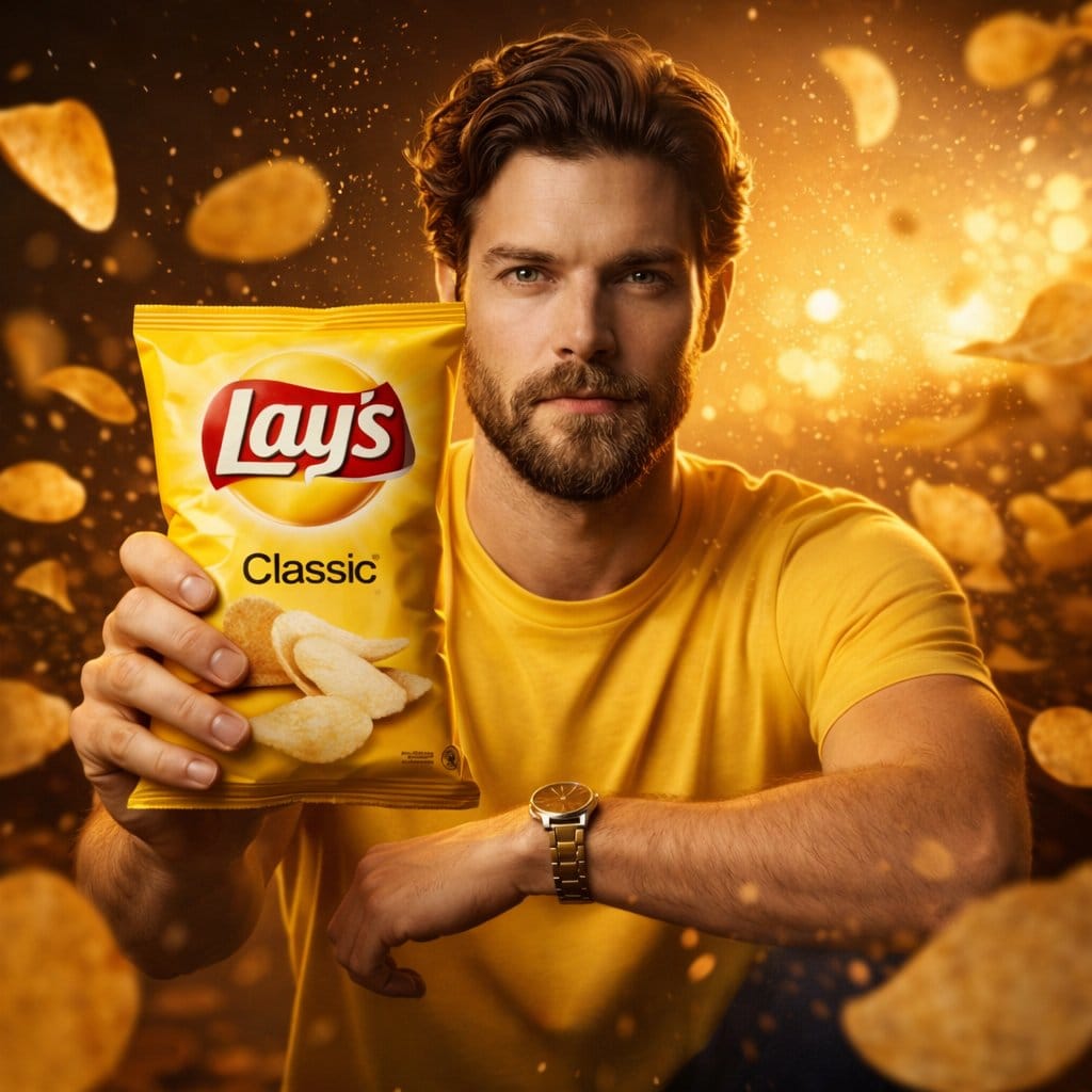 Ultra-Realistic Advertising Shot for Lay's Chips