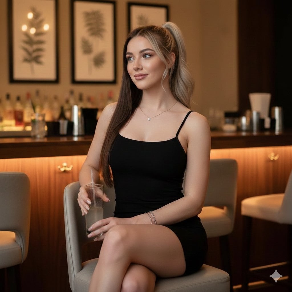 Ultra-Realistic Bar Lounge Editorial Portrait