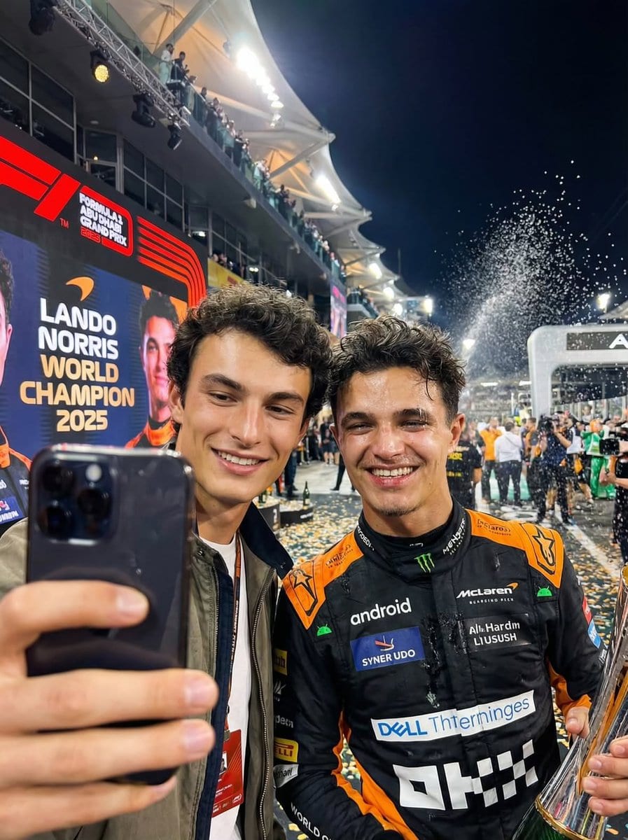 Ultra-realistic selfie with F1 champion Lando Norris