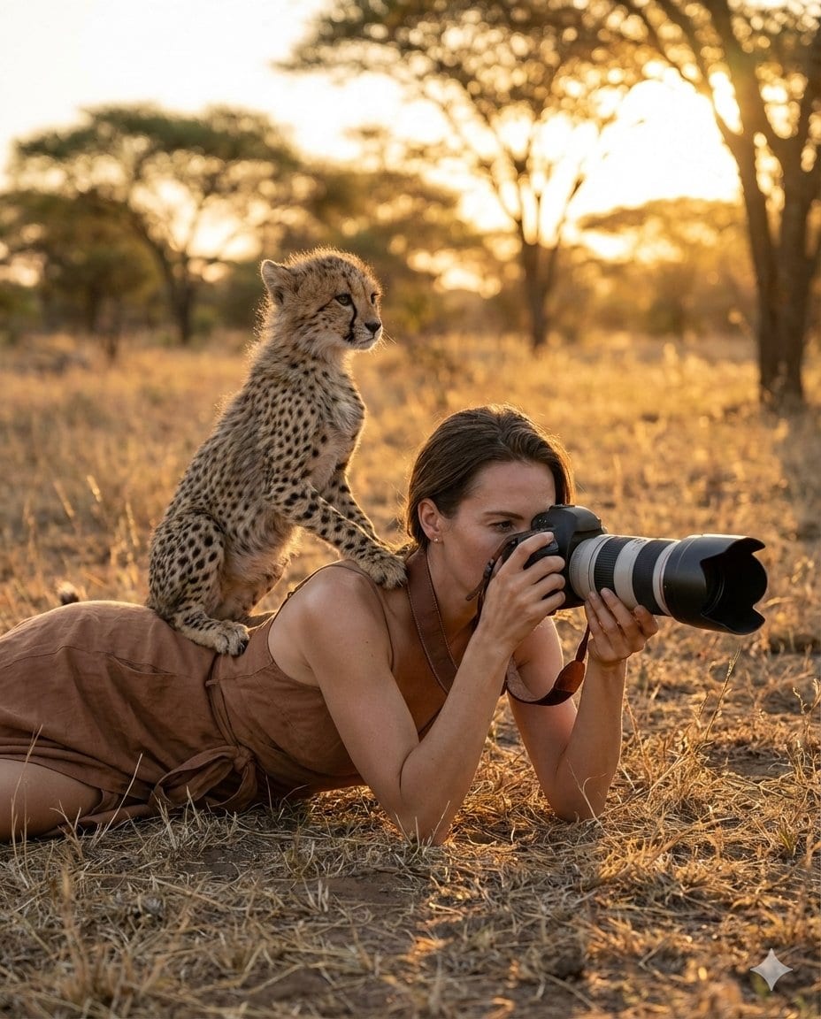 Ultra-Realistic Wildlife Photography with Cheetah Cub