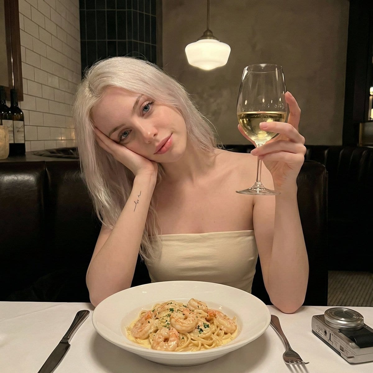 Ultra Photorealistic Dinner Selfie Prompt