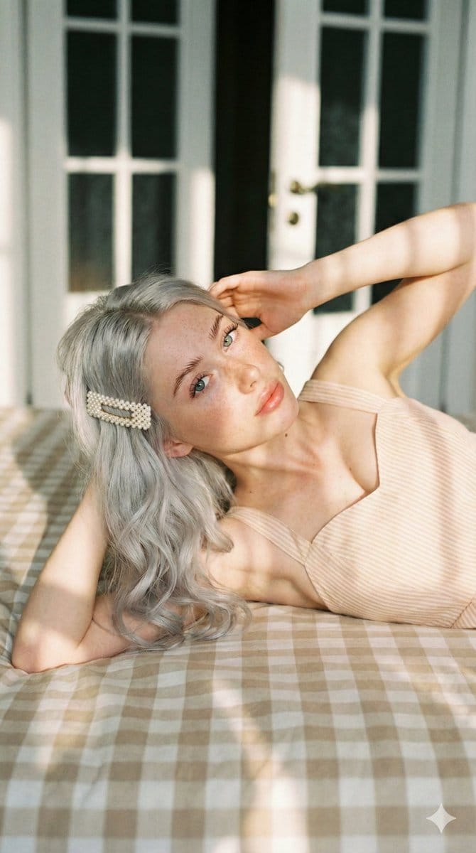 Ultra Photorealistic Portrait of a Young Woman Lying Down