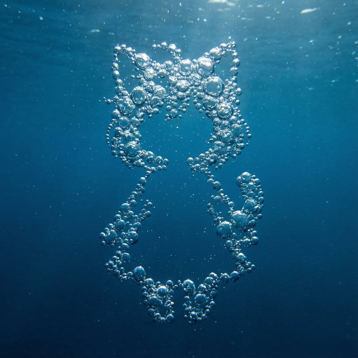 Underwater Bubble Silhouette Prompt