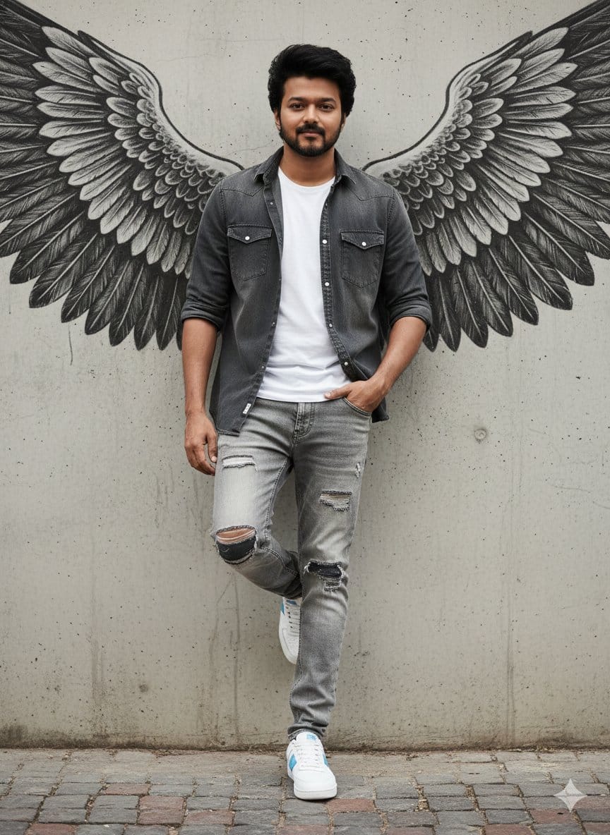 Urban Cinematic Portrait with Painted Angel Wings