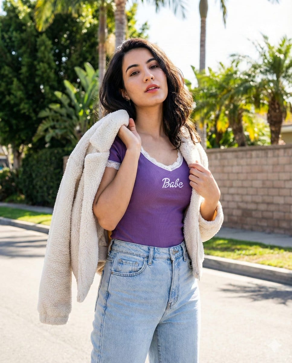 Vertical Street Portrait of a Young Woman
