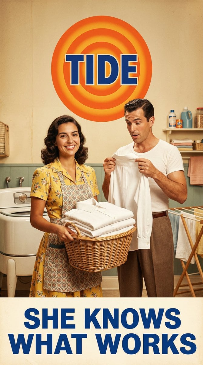 Vintage 1950s Detergent Ad Recreation Prompt