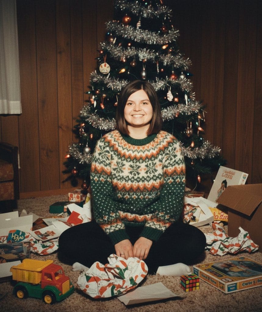 Vintage 1970s/1980s Christmas Family Photo