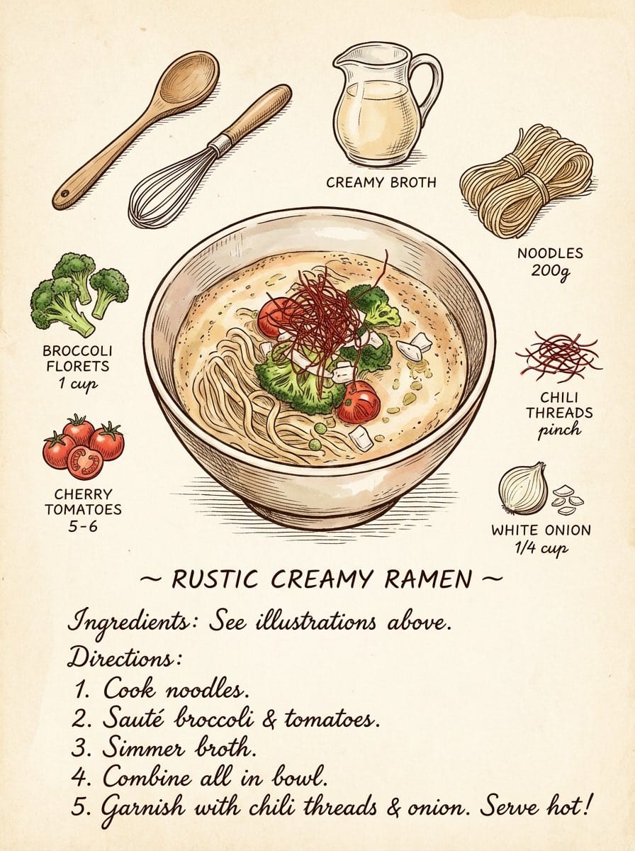 Vintage cookbook-style recipe illustration