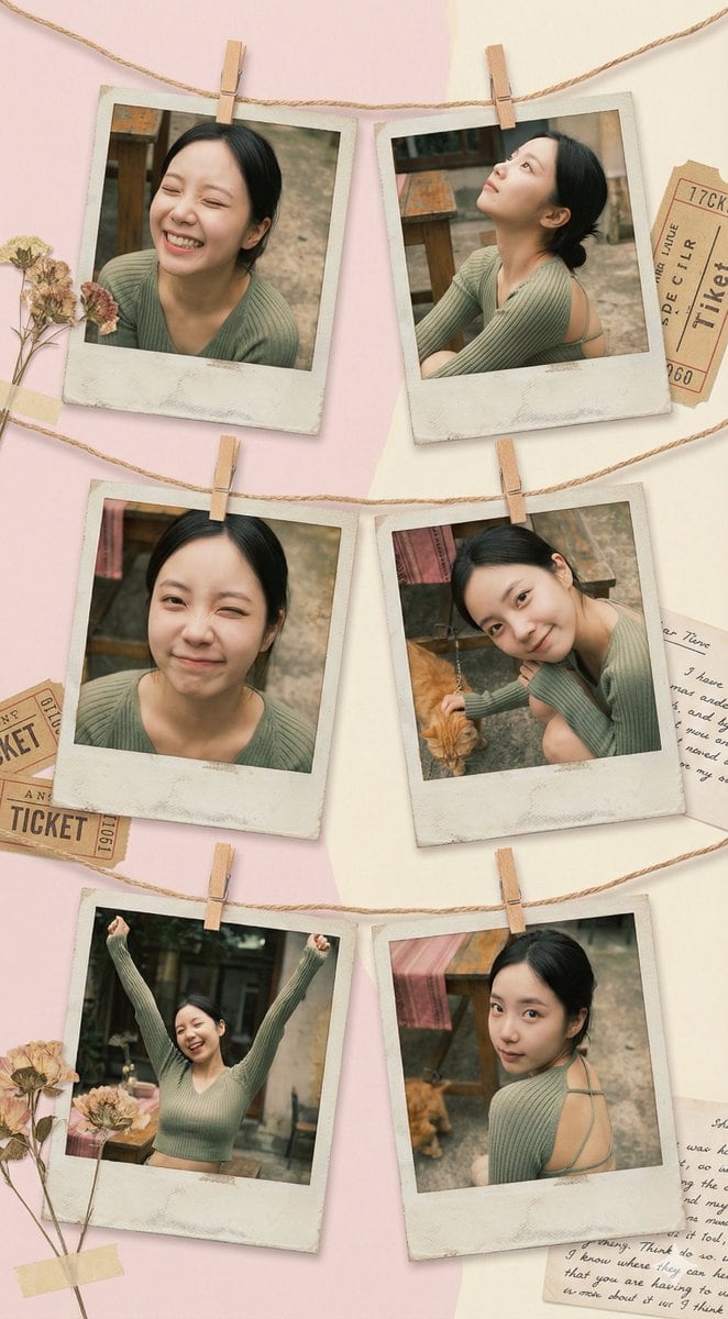 Vintage Polaroid collage portrait prompt