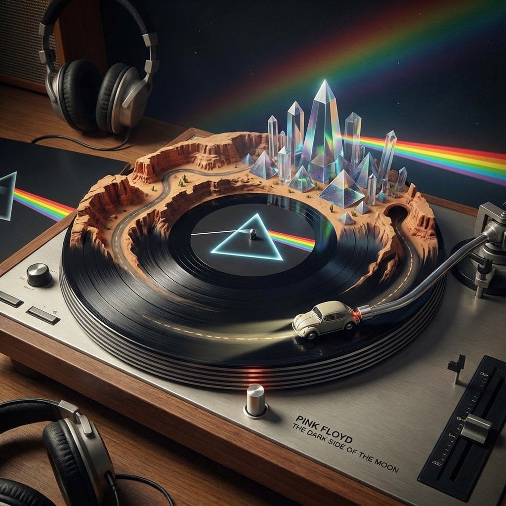 Visualizing Music Albums as Turntable Landscapes