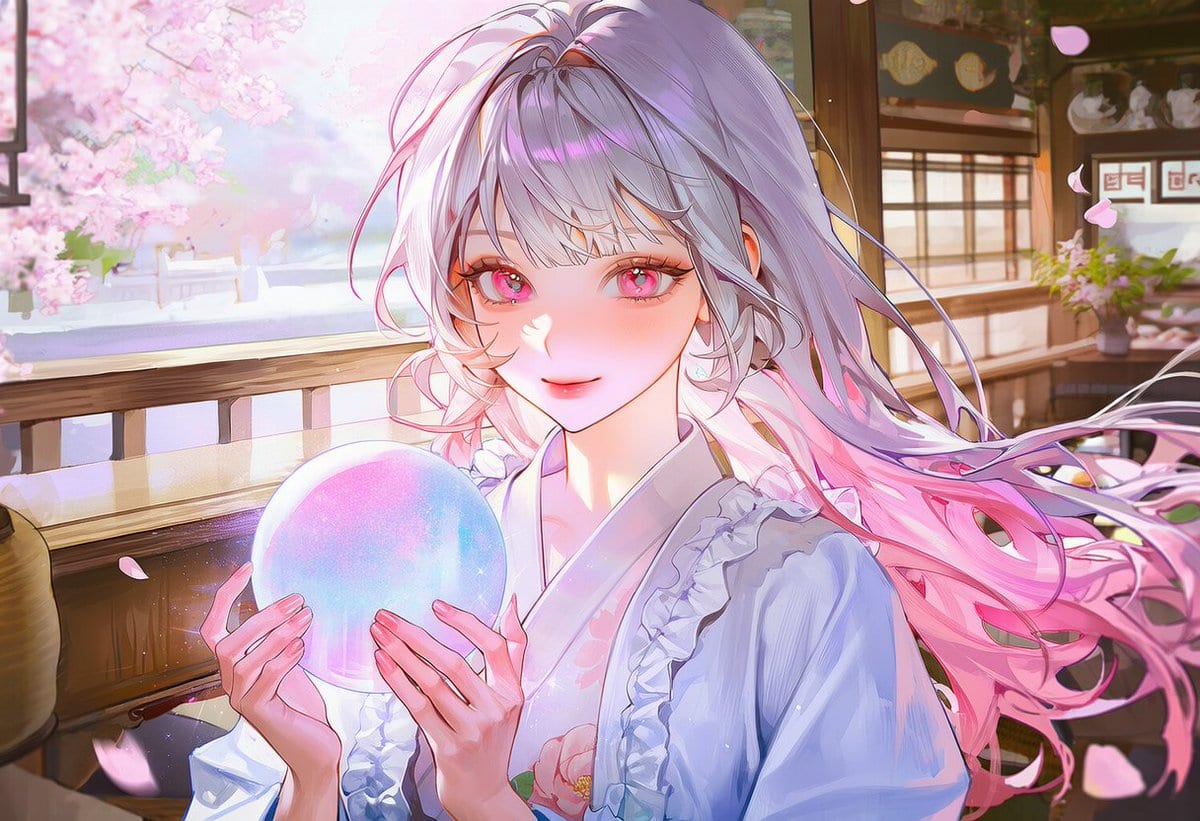 Watercolor Japanese Spring Fortune Teller Cafe Prompt