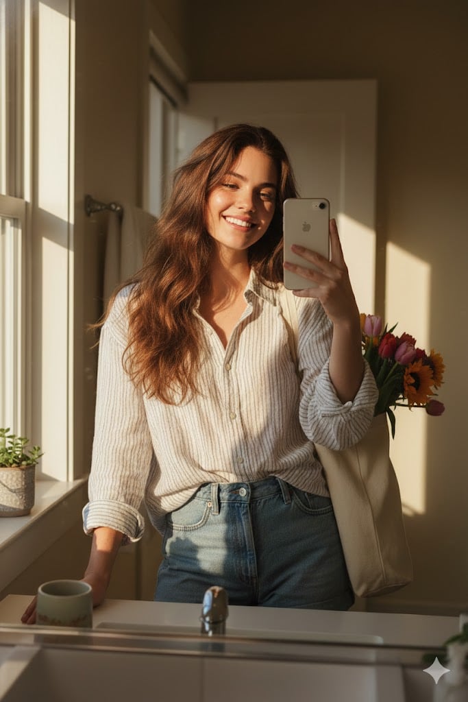 Weekend Farmers Market Mirror Selfie (Reference Image Required)