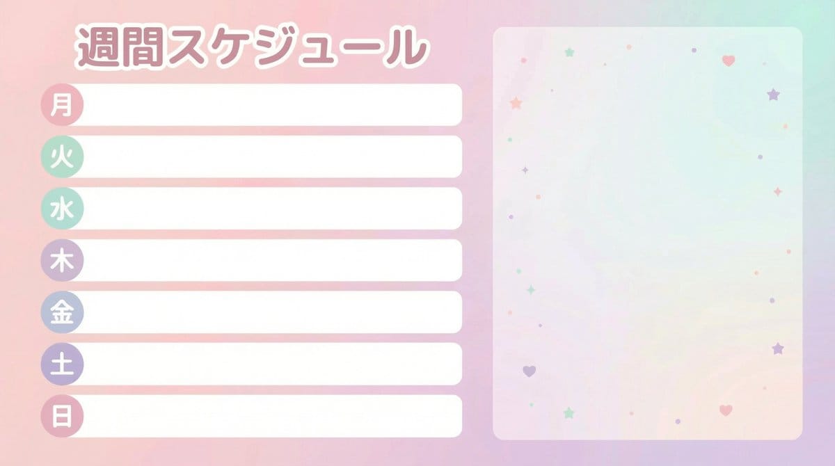 Weekly Schedule Template for VTubers