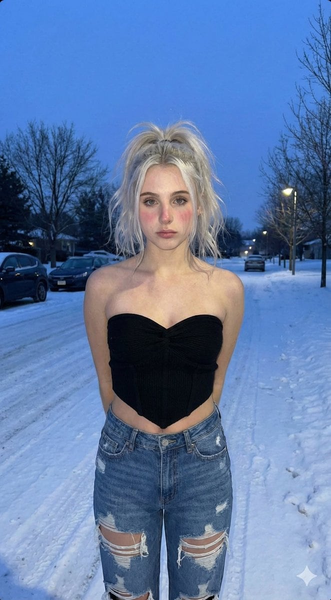 Winter Streetwear Portrait at Blue Hour