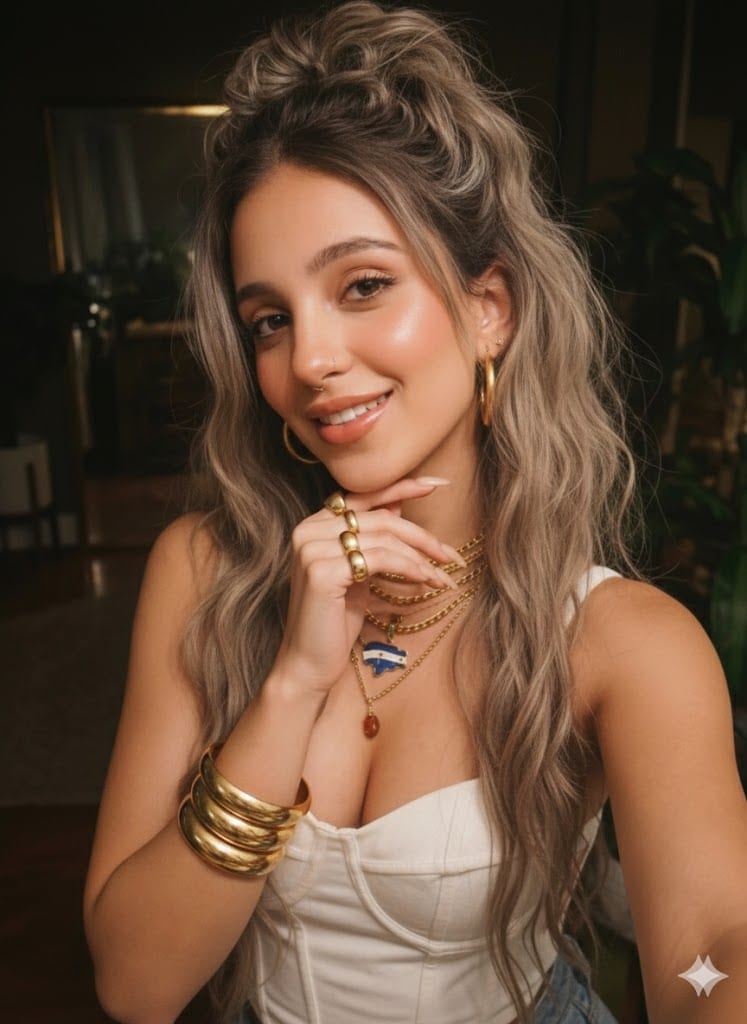 Y2K Glamour Selfie with Styling Variants