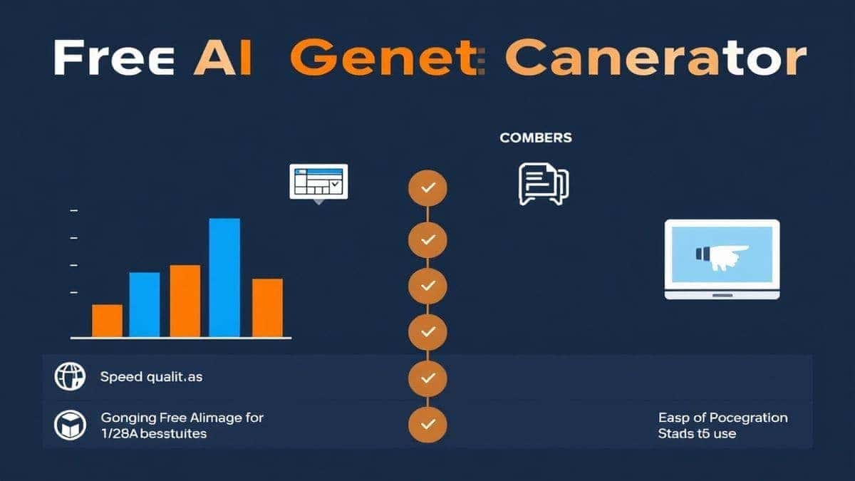 comparison infographic showing Free AI Image Generator versus competitors on speed, quality, and ease of use, bar charts and icons, professional design, blue and orange color scheme comparison infographic showing Free AI Image Generator versus competitors on speed, quality, and ease of use, bar charts and icons, professional design, blue and orange color scheme