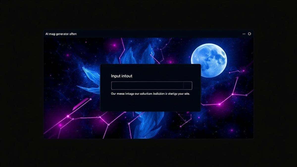 sleek dark mode AI image generator interface for beginners showing prompt input box and generated anime artwork, futuristic design, 4k, high detail