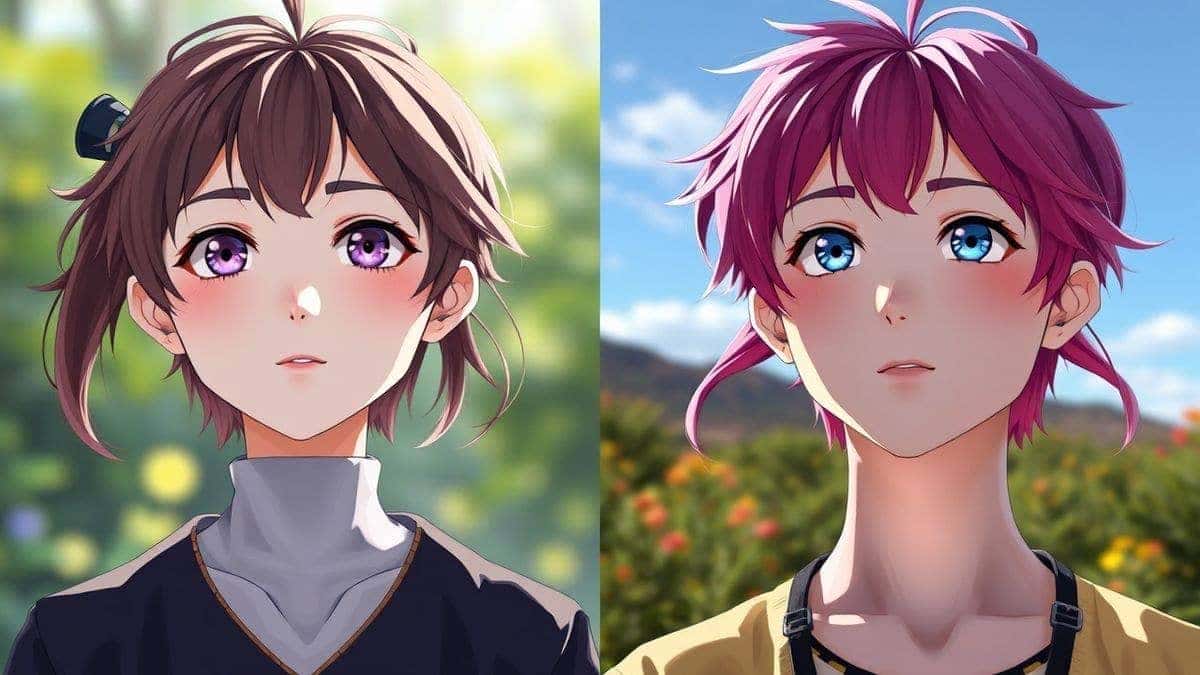 Side by side comparison of a flux ai image generator creating an anime character and a realistic photograph, showcasing the diversity of styles, high detail, vibrant colors Side by side comparison of a flux ai image generator creating an anime character and a realistic photograph, showcasing the diversity of styles, high detail, vibrant colors