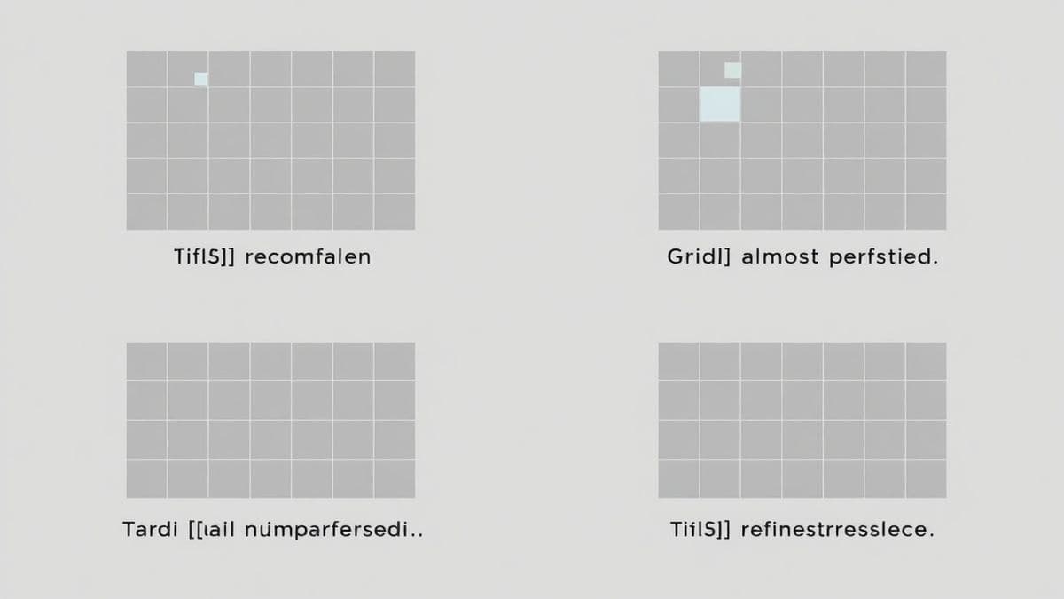 A series of four image grids showing the evolution of a prompt: first grid slightly off, second grid closer, third grid almost perfect, fourth grid final masterpiece, with the refined prompt written below each grid, educational style