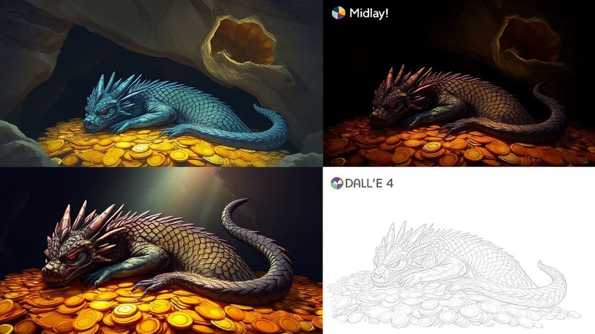 A side‑by‑side comparison grid showing the same prompt 