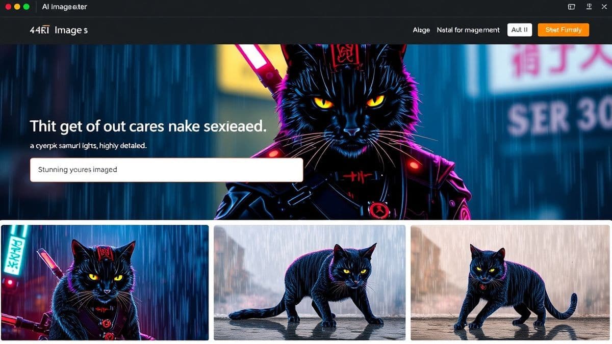 A screenshot of the Free AI Image Generator website interface, showing a prompt input field with the text 