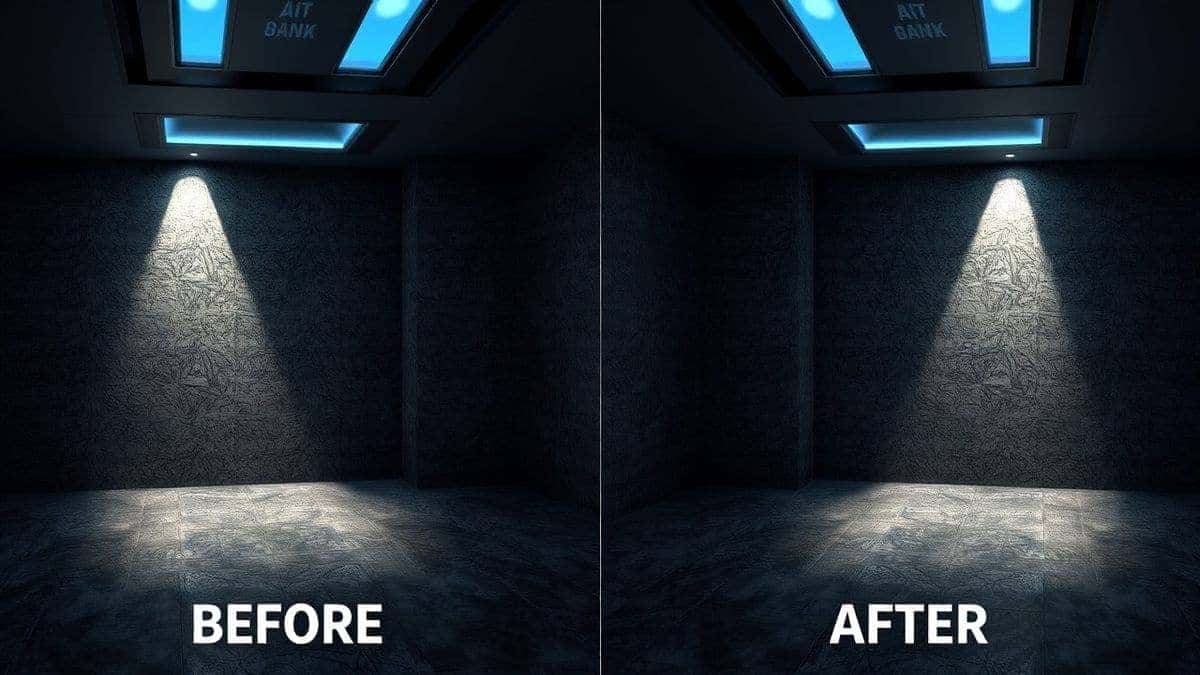 AI image quality improvement concept, before and after comparison, professional design, high detail, 4k