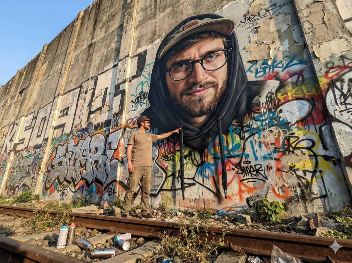 2D Mural to 3D Reality Street Art Prompt