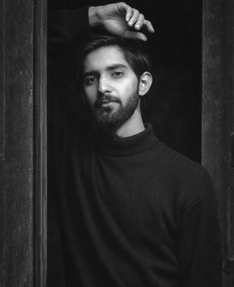 Black and White Fine-Art Portrait Prompt with Cinematic Contrast