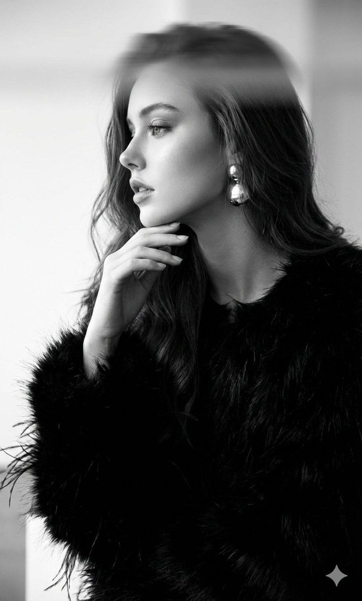 Black-and-White Surreal Editorial Portrait