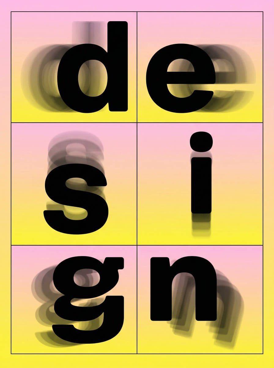 Brutalist Directional Blur Typography Poster Prompt