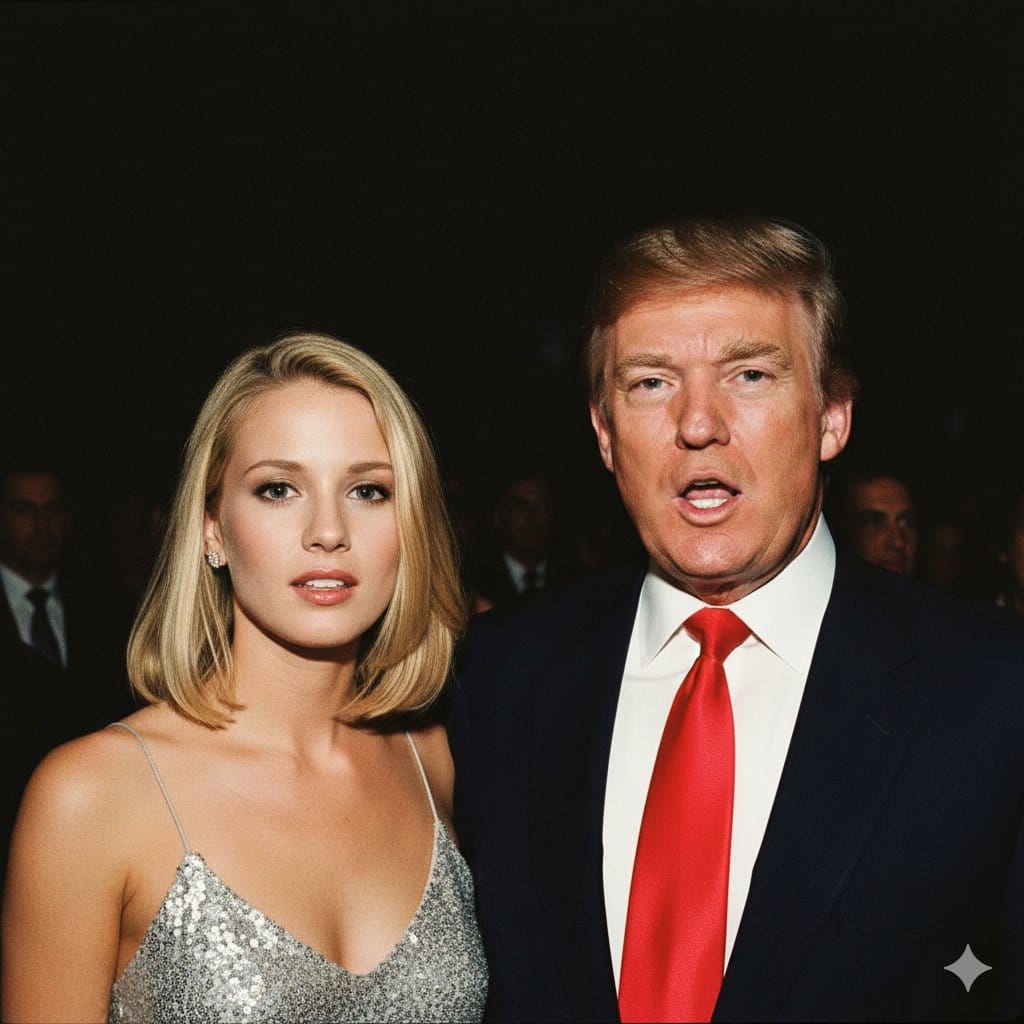 Candid 90s Flash Photo of Donald Trump and Sydney Sweeney