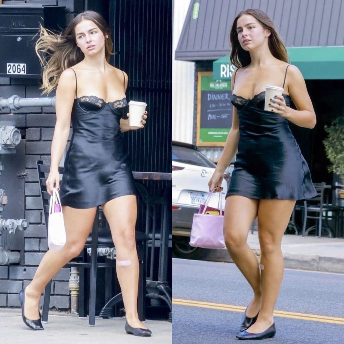 Candid Street Fashion Shot with Bandage Detail