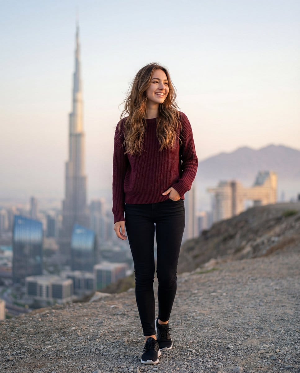 Cinematic Lifestyle Portrait in Dubai with Bokeh