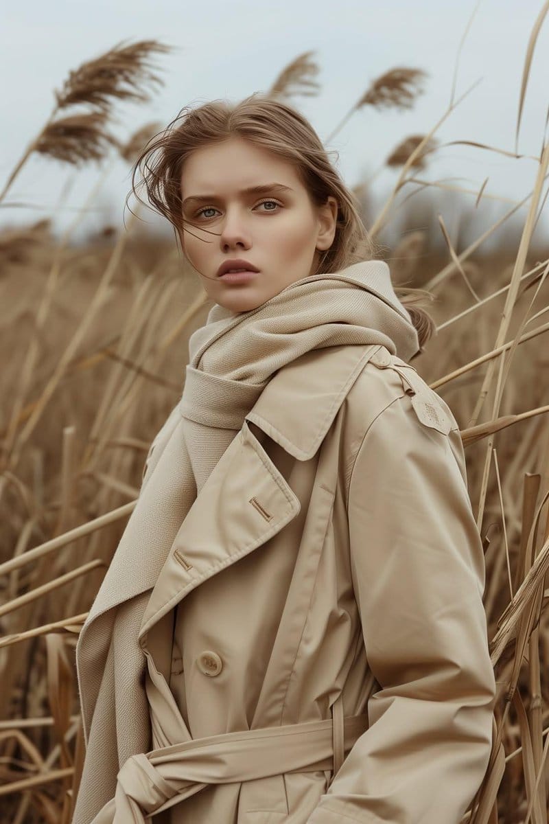 Cinematic Trench Coat Fashion Portrait Prompt