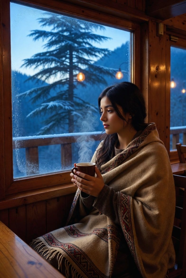 Cozy Winter Cafe Scene in Shimla (Duplicate)