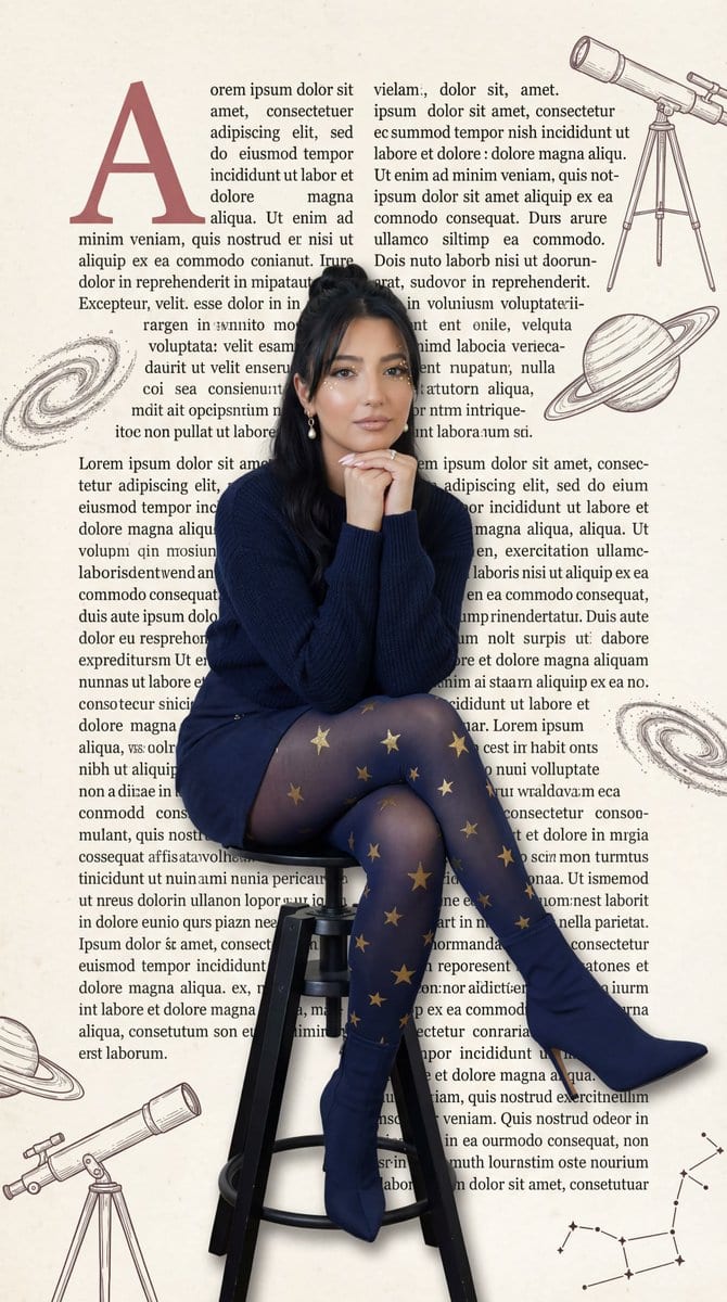 Editorial Magazine Cutout with Cosmos Theme