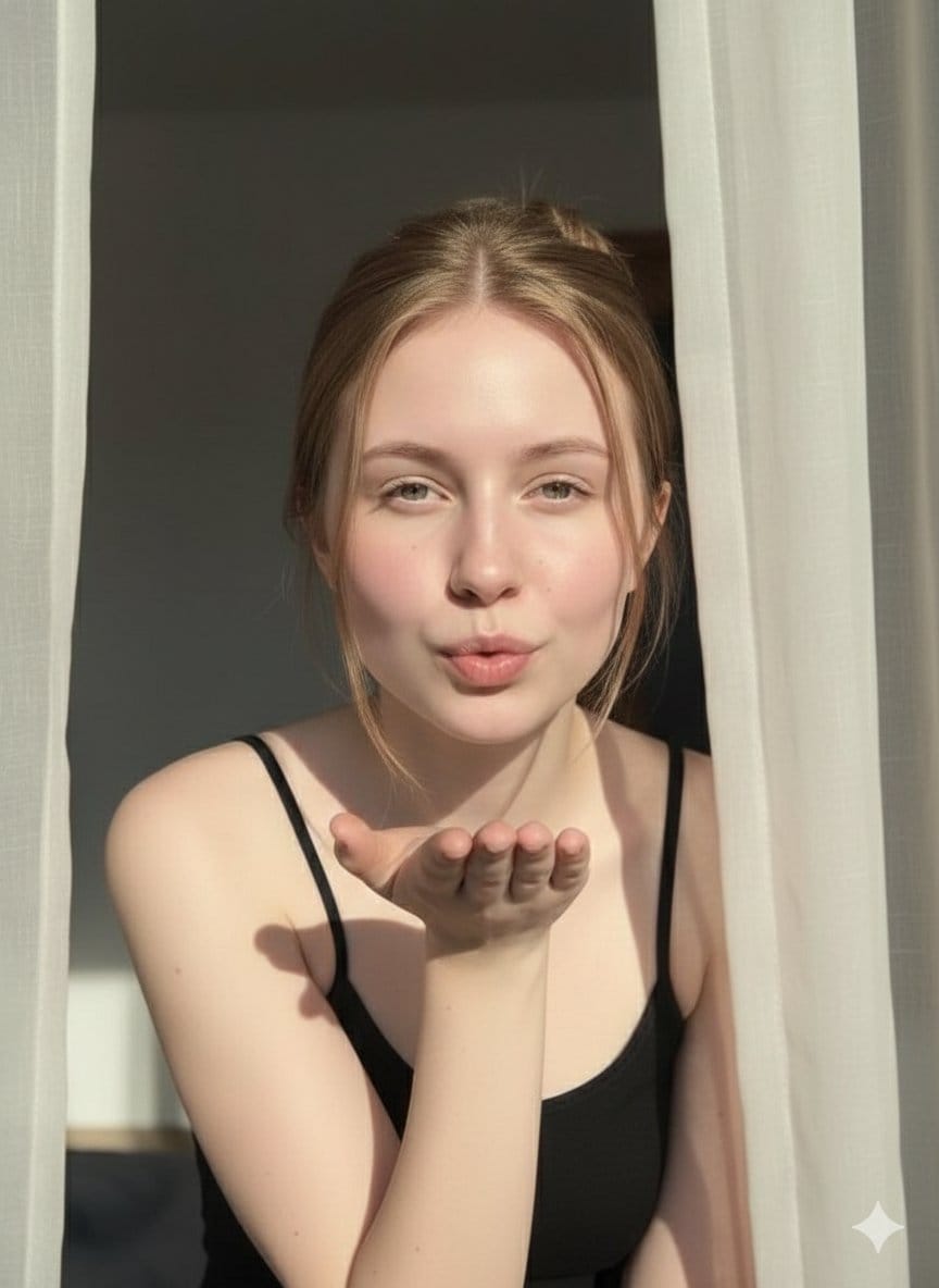 Fashion Editorial Close-Up Portrait with Ethereal Lighting