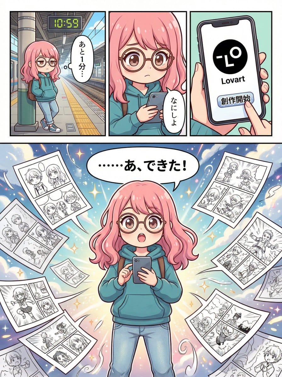 Four-Panel Manga Creation about Lovart App