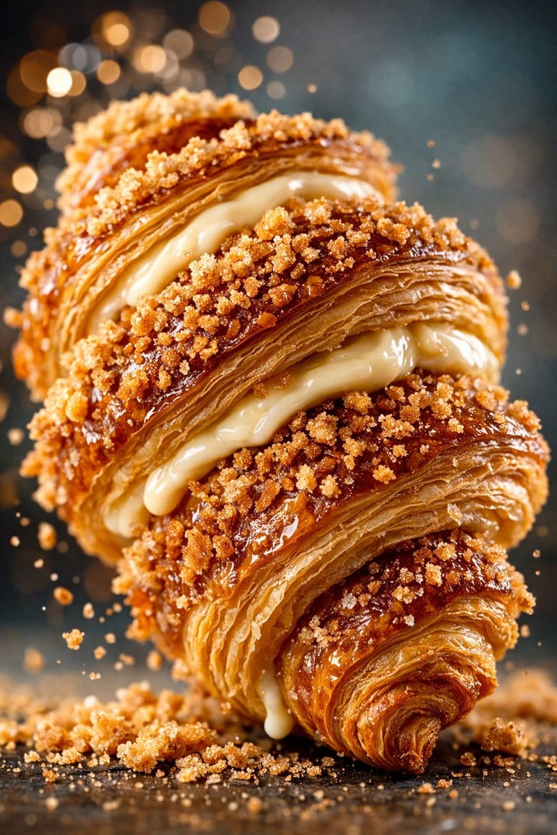 Hyper-Realistic Food Photography of Creamy Croissant